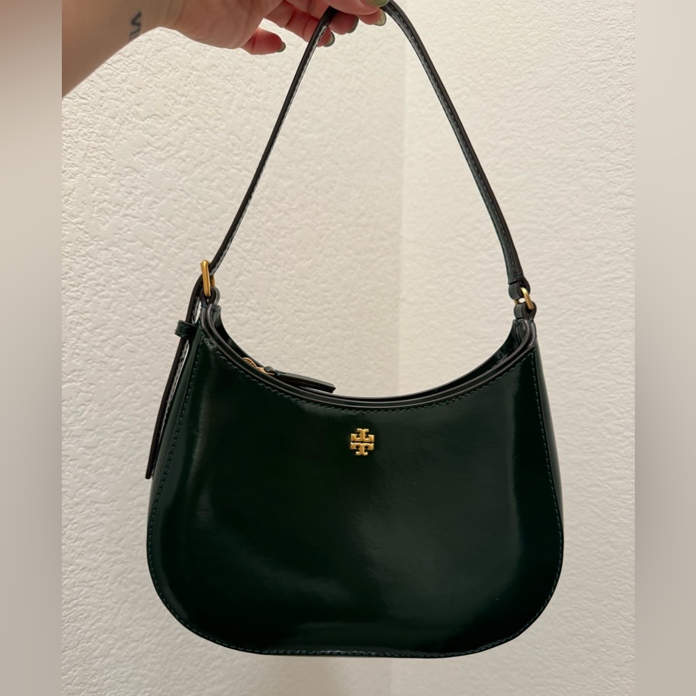 Tory Burch Emerson Patent leather Green shoulder bag